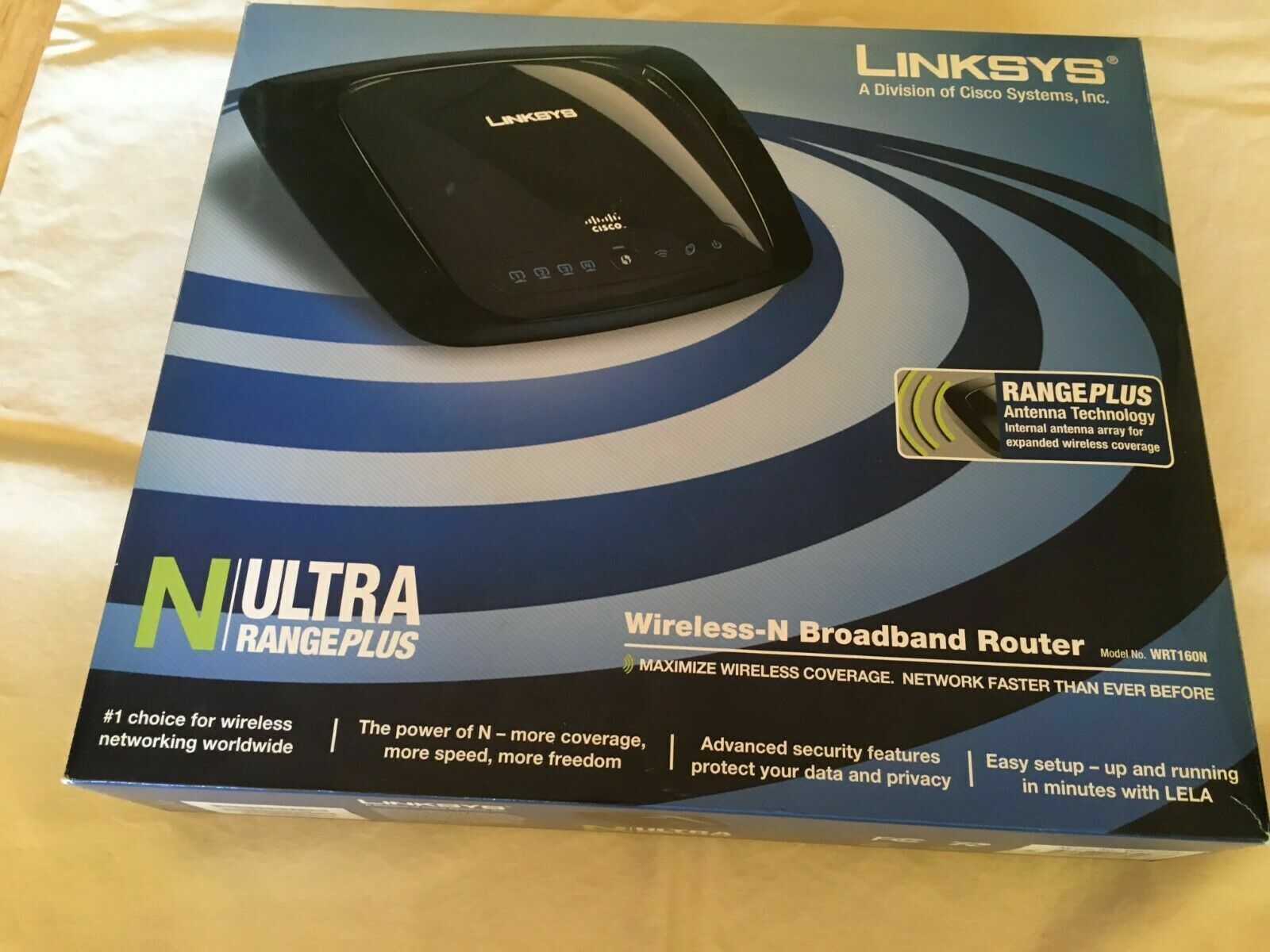 Linksys Router N Ultra Range Plus Wireless N Broadband Router Cysco WRT160N