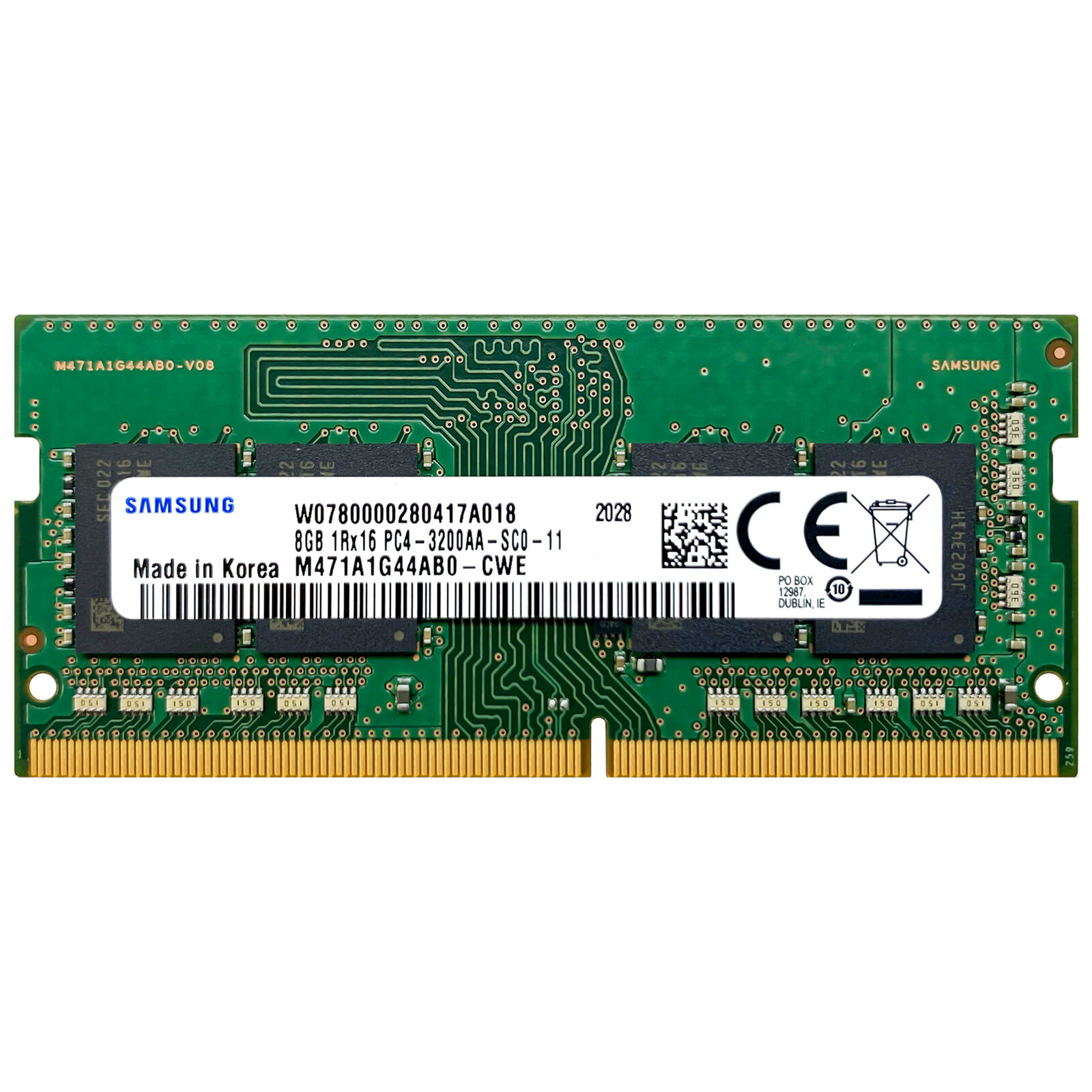 Samsung 8GB DDR4 3200 MHz PC4-25600 SODIMM Laptop Memory RAM (M471A1G44AB0-CWE)