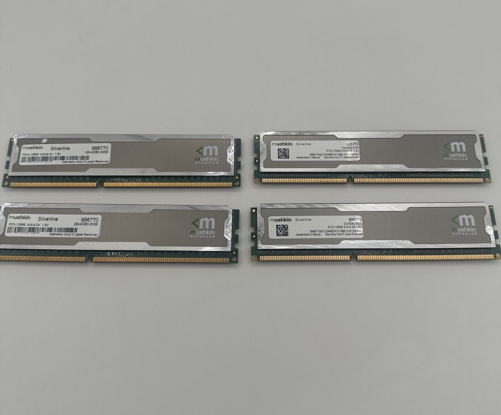 (4) Mushkin Enhanced Silverline 8GB (2x4GB) DDR3 1333 MHz PC3-10666 RAM 996770