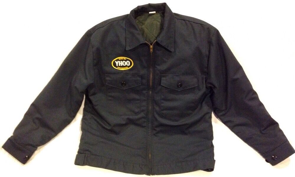 Vintage RARE Yahoo YHOO Promotional Work Jacket GCA Size L Silicon Valley