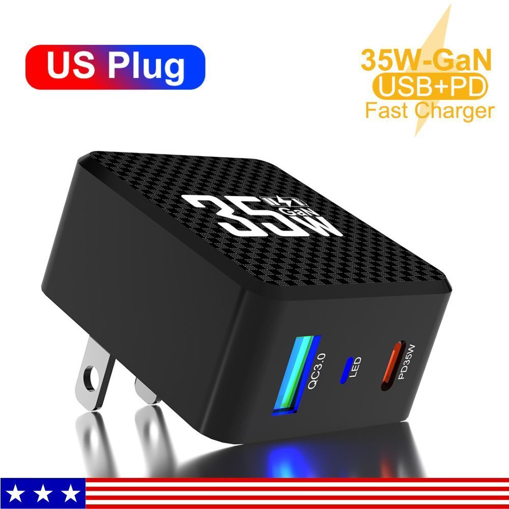 Universal 35W GaN Fast Charger PD USB-C Wall Charger Adapter For iPhone Samsung