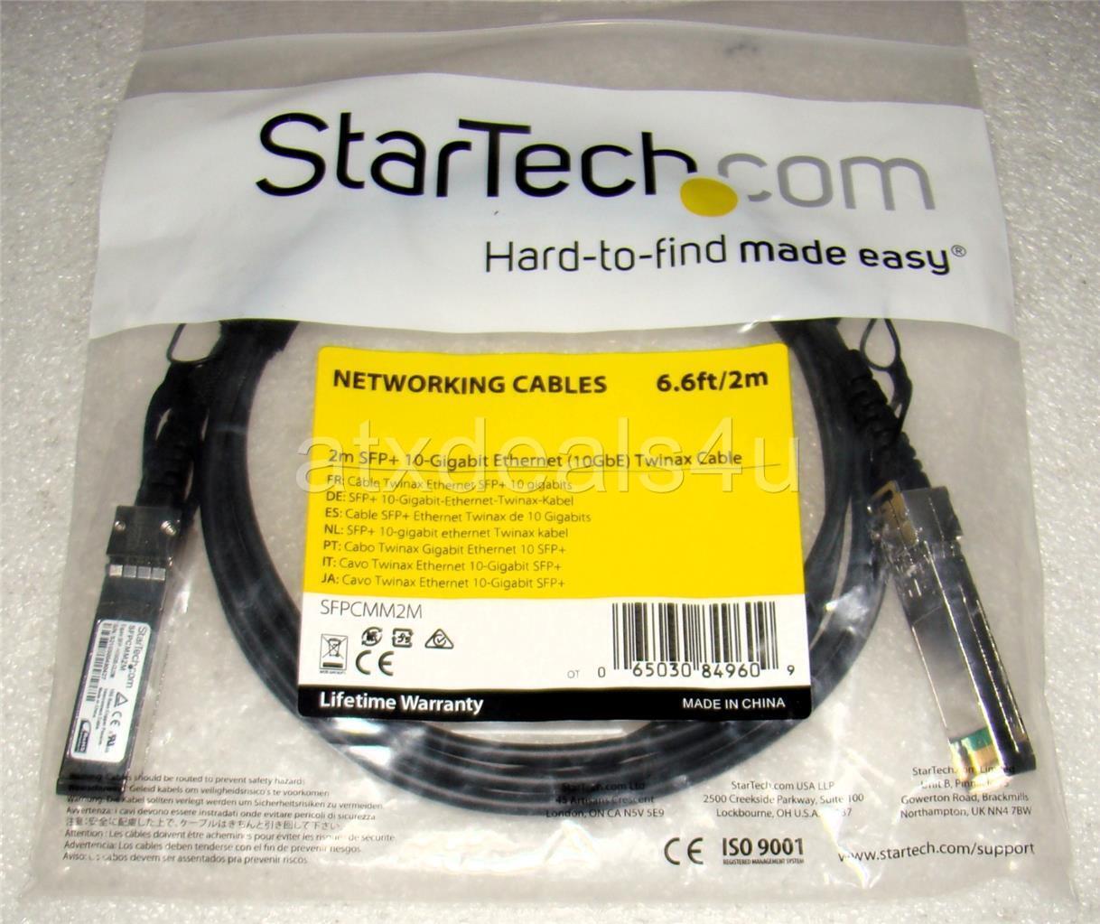 StarTech SFPCMM2M 2m SFP+ 10Gigabit Ethernet 10GbE Twinax Cable New