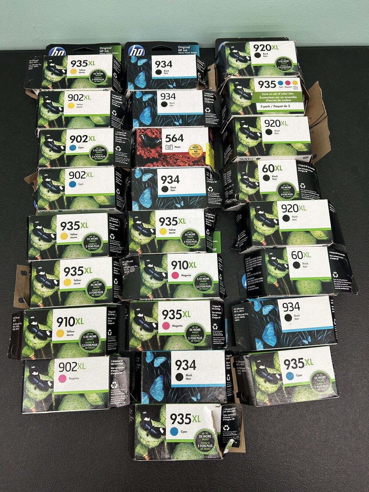 Lot Of 25  Variety HP Ink Cartridges