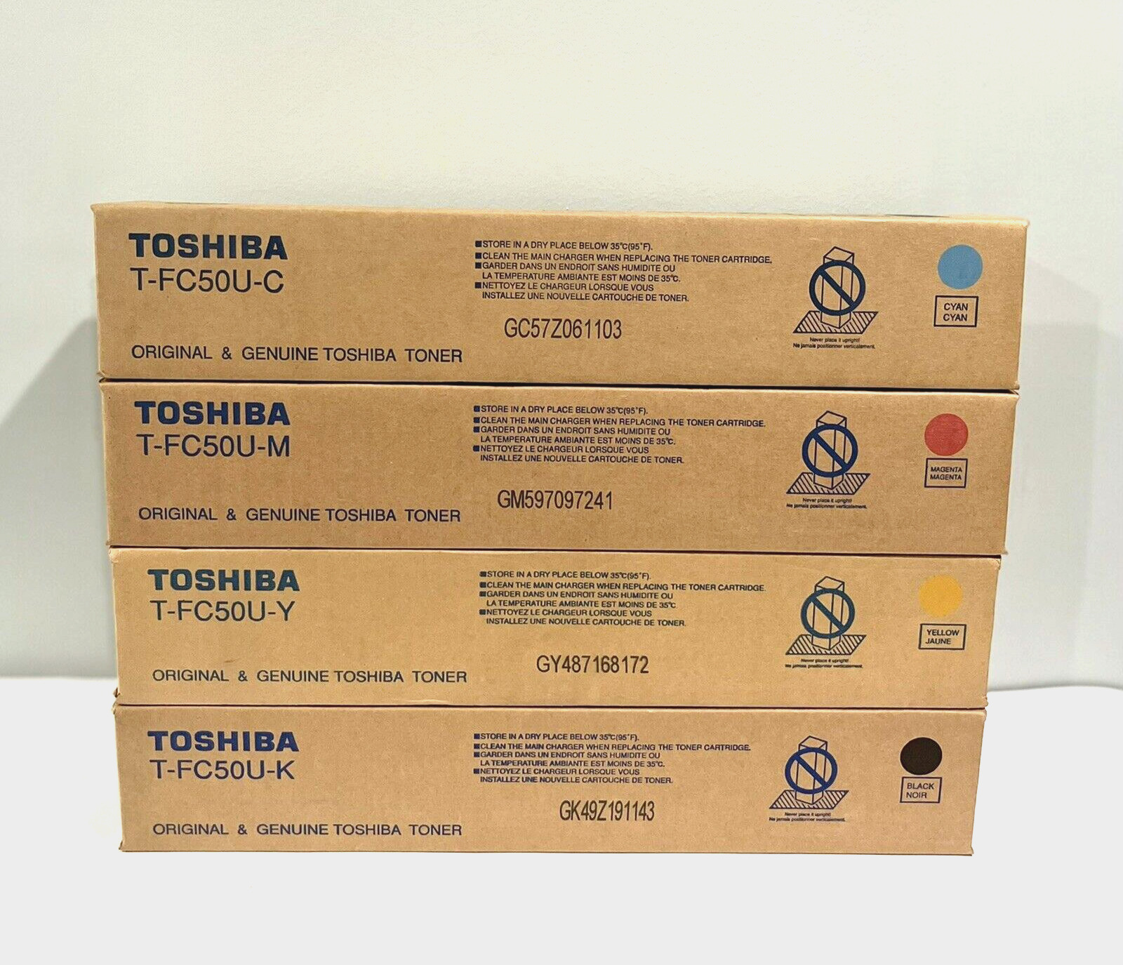 Toshiba T-FC50U Toner Set CMYK For E-Studio 2555C 3055C 3555C 4555C Genuine NEW