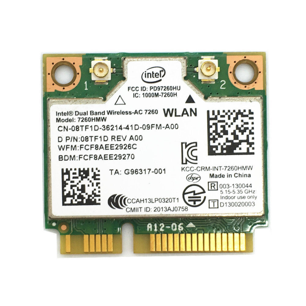 Intel Dual Band Wireless-AC 7260 8TF1D 7260HMW WLAN Card for Dell Latitude E7240