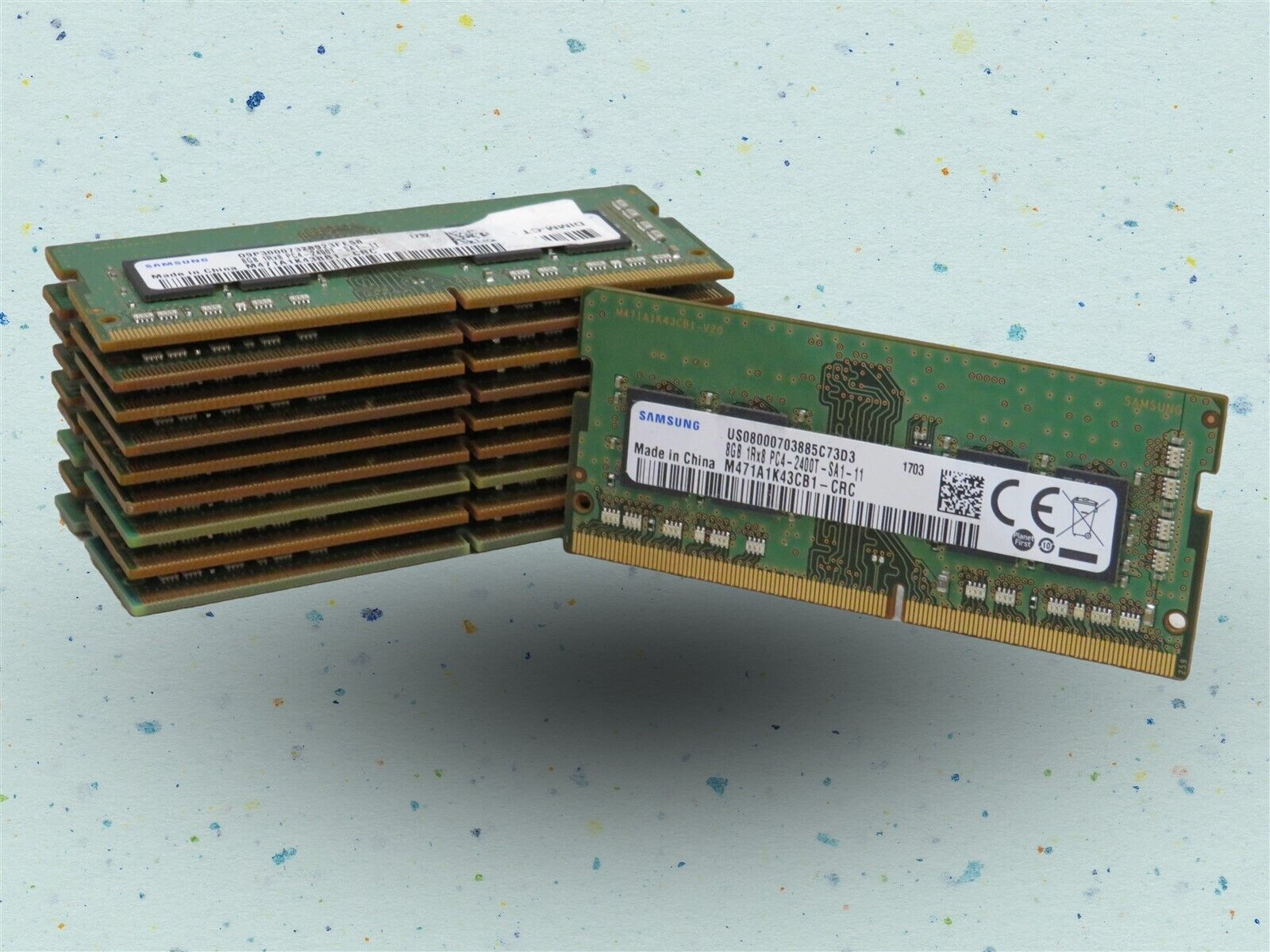 LOT OF 10 MEMORY 8GB 1RX8 PC4-2400T-SA1-11 SAMSUNG M471A1K43CB1-CRC