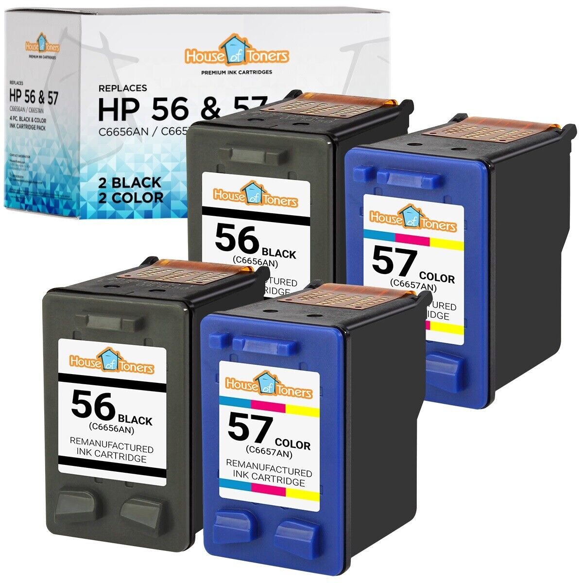 4PK for HP 56 HP 57 Ink Photosmart 7150 7260 7350 7450 7550 7660 7755 7760 7960