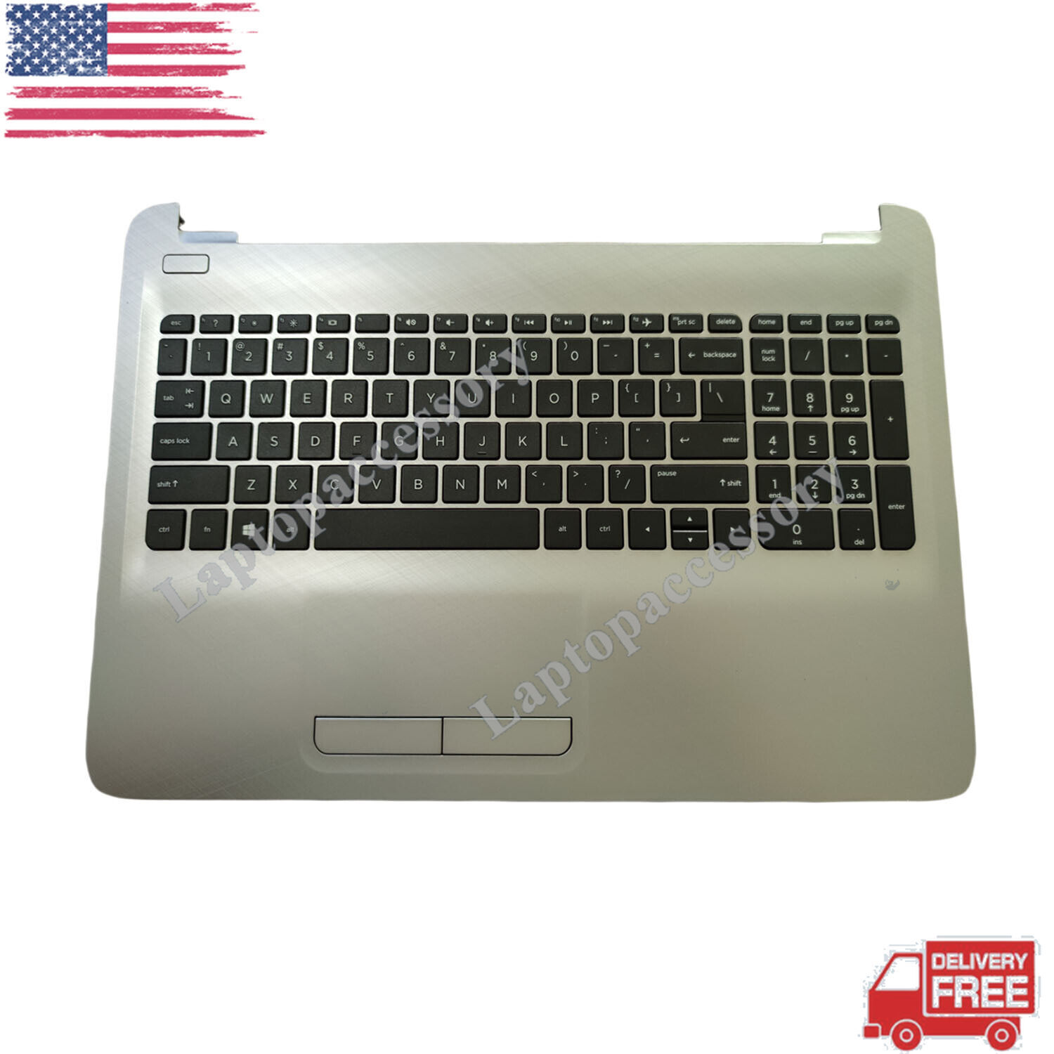 New Silver Palmrest Keyboard Touchpad Top Case 855022-001 For Hp 15AY 15BA 15-AY
