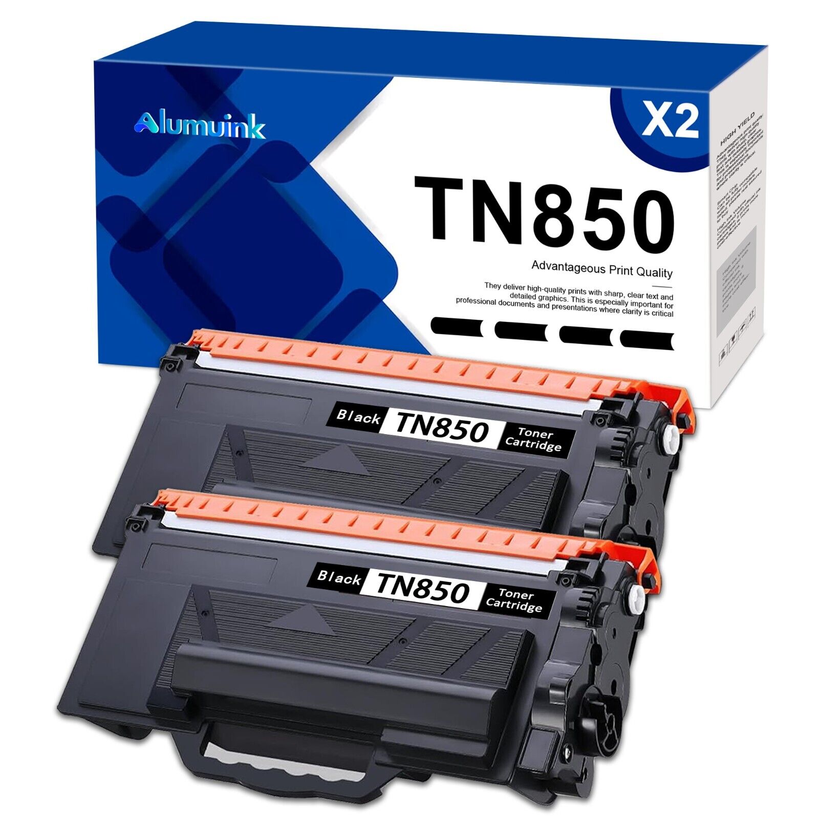 2PK High Yield TN850 Toner  Replacement for Brother TN850 HL-L5200DW MFC-L5850DW