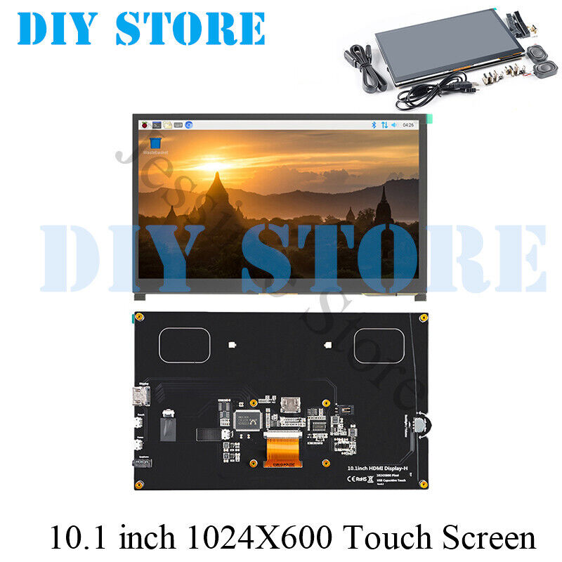 10.1 inch HDMI LCD Display Touch Screen 1024X600 IPS HD /w Raspberry Pi B 3B+/4B