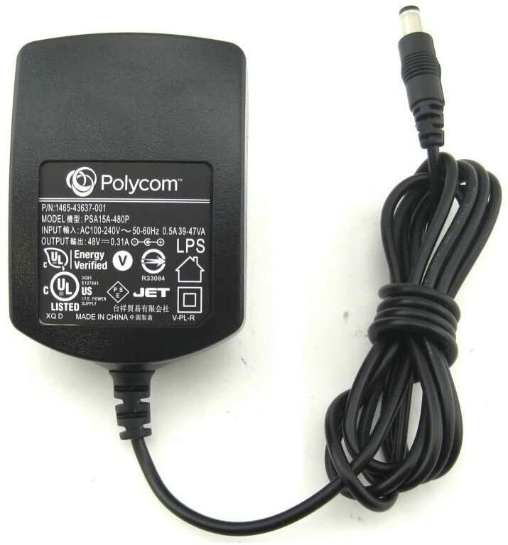 Polycom #1465-43853-001 Model PSA15A-480P Power Supply 48V 0.31A 48V for VVX NEW