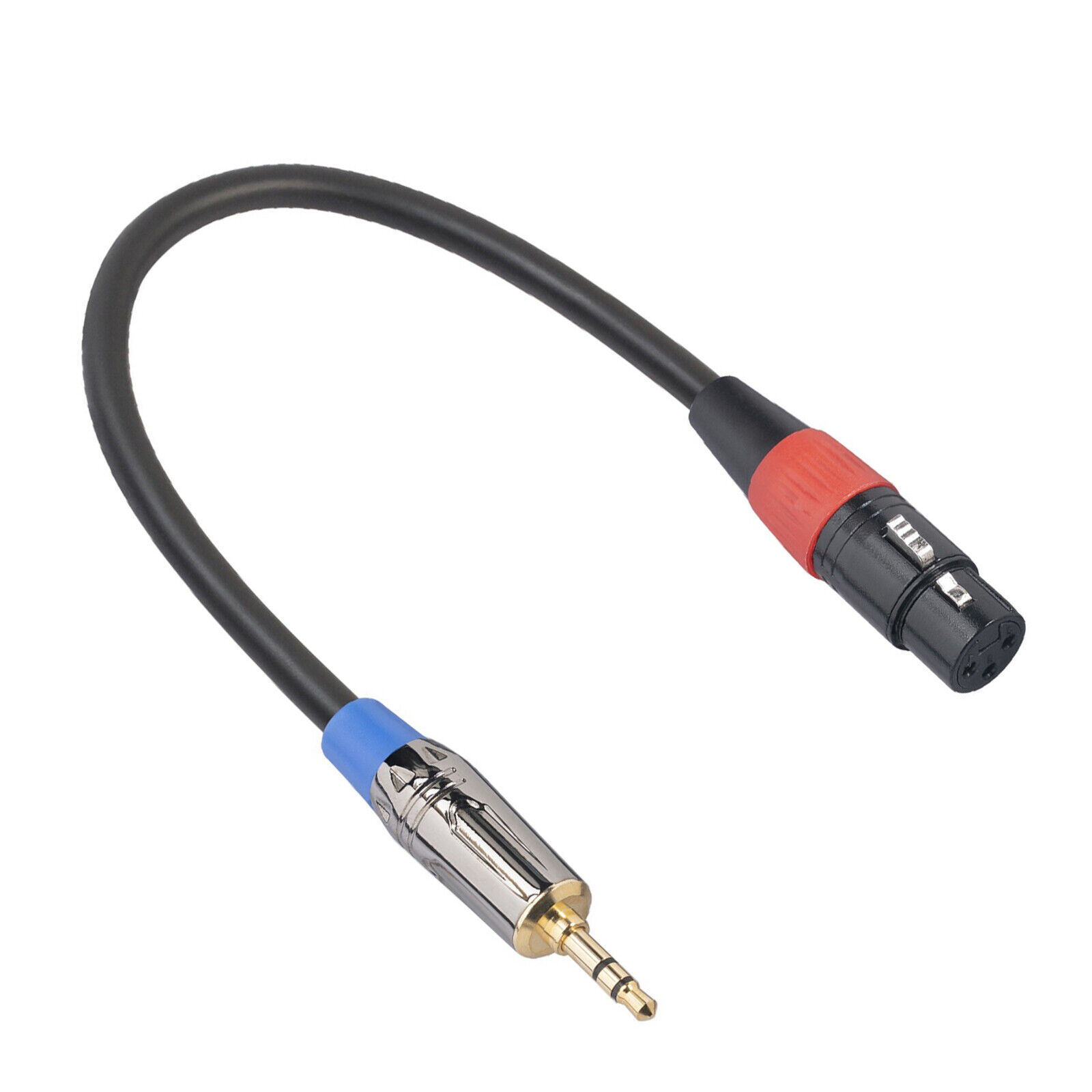 3.5mm TRS Male to 3Pin XLR Female Cable 0.3m For Live Streaming SoundCard