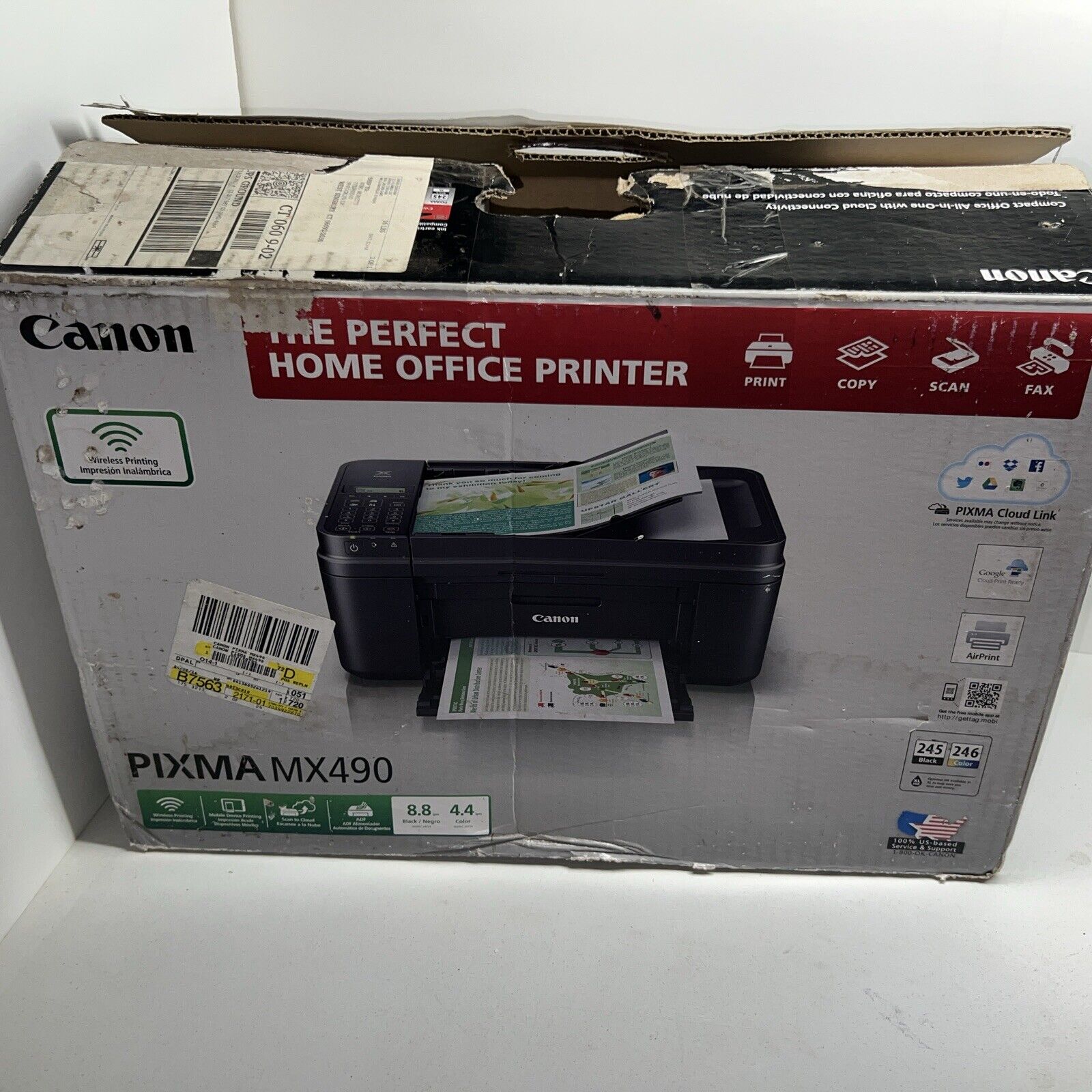 Canon Pixma MX490 All-In-One InkJet Printer  New Open Box / NO INK