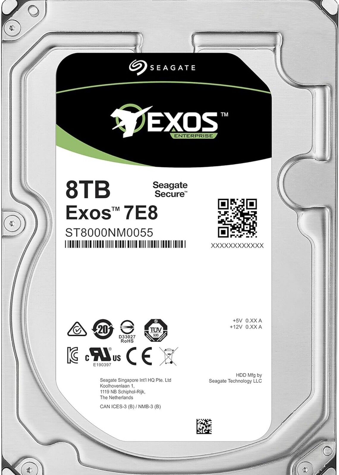 Seagate Exos 7e8 8TB, Internal, 7200 RPM, 3.5 inch (ST8000NM000A) Hard Drive