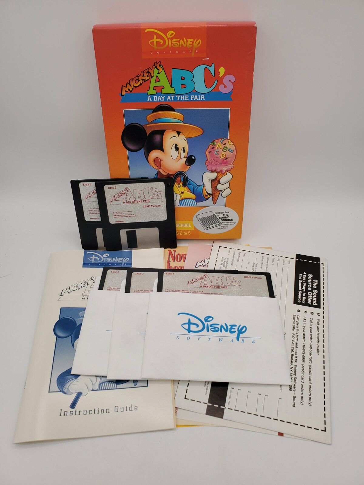 Disney Software Mickey's ABC's A Day at the Fair IBM 5.25