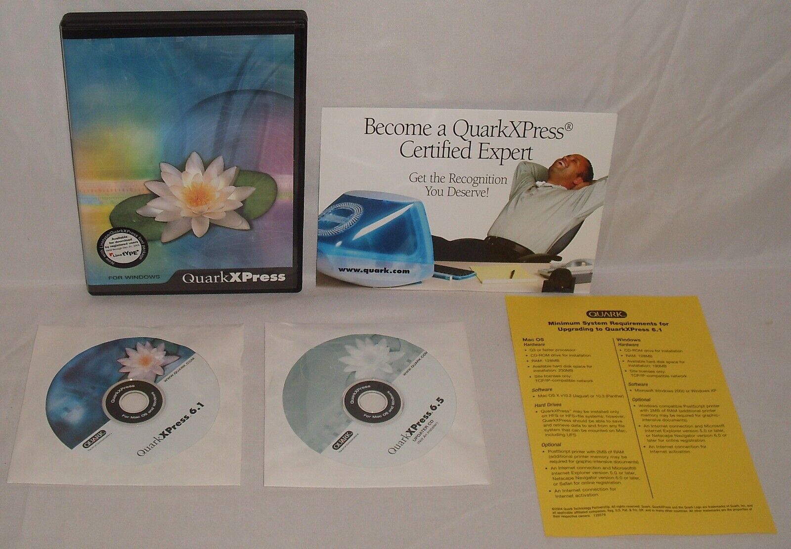 QuarkXPress 6.1 + 6.5 UPDATE STANDARD EDITION FOR WINDOWS New With Product Code