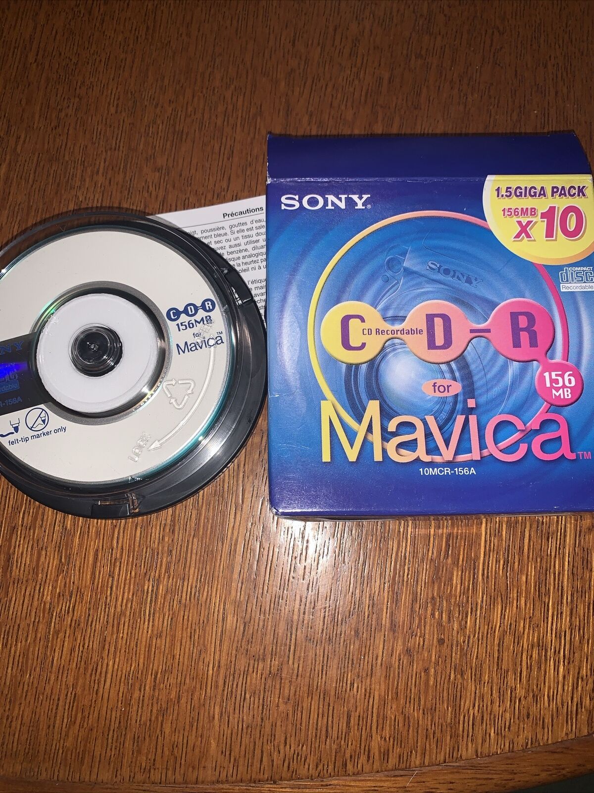 SONY 10 PACK 156MB RECORDABLE COMPACT DISC CD-R - MAVICA CAMERAS 10MCR-156A READ
