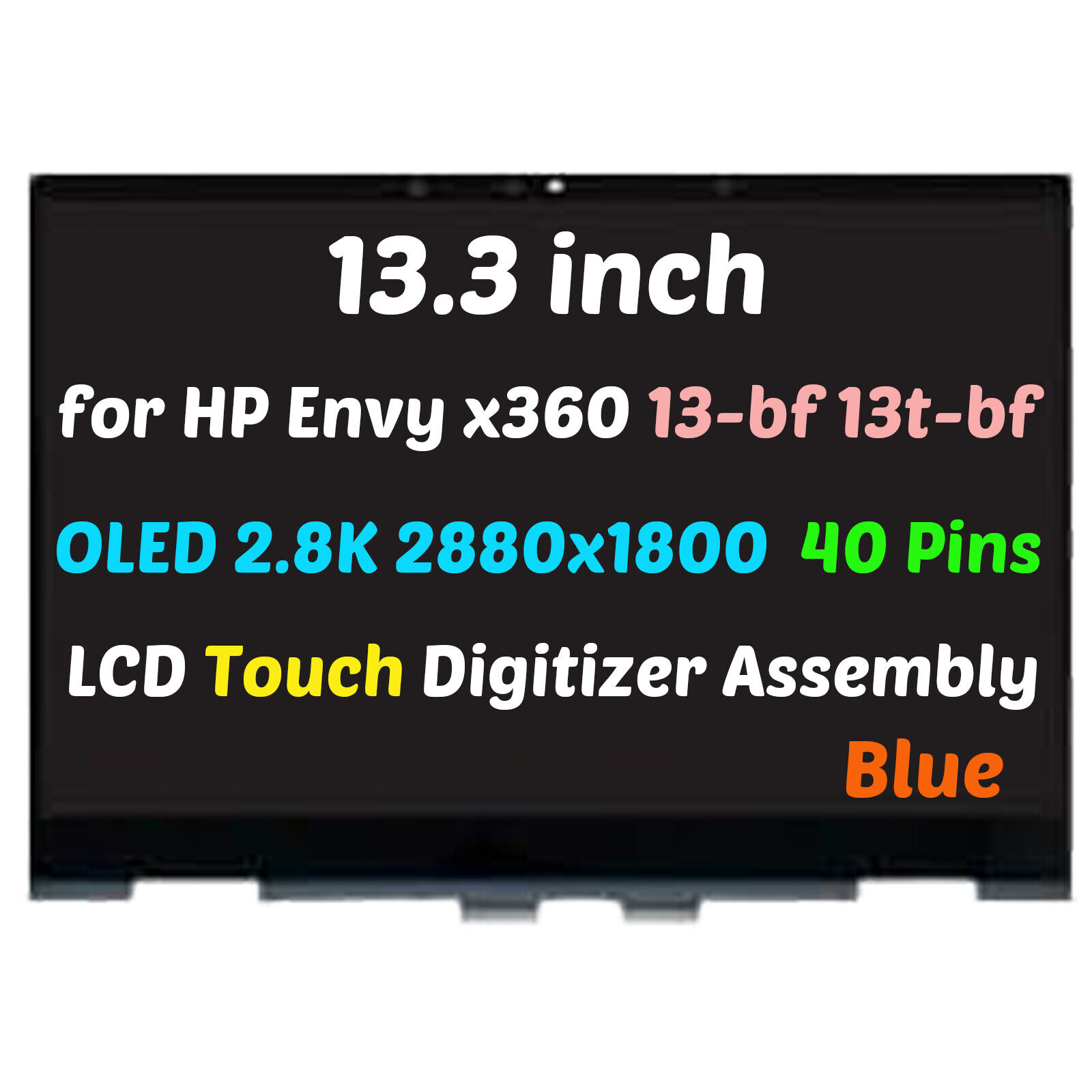 13.3 for HP ENVY x360 13-bf0797nr OLED LCD Touch Screen Digitizer Assembly 40pin