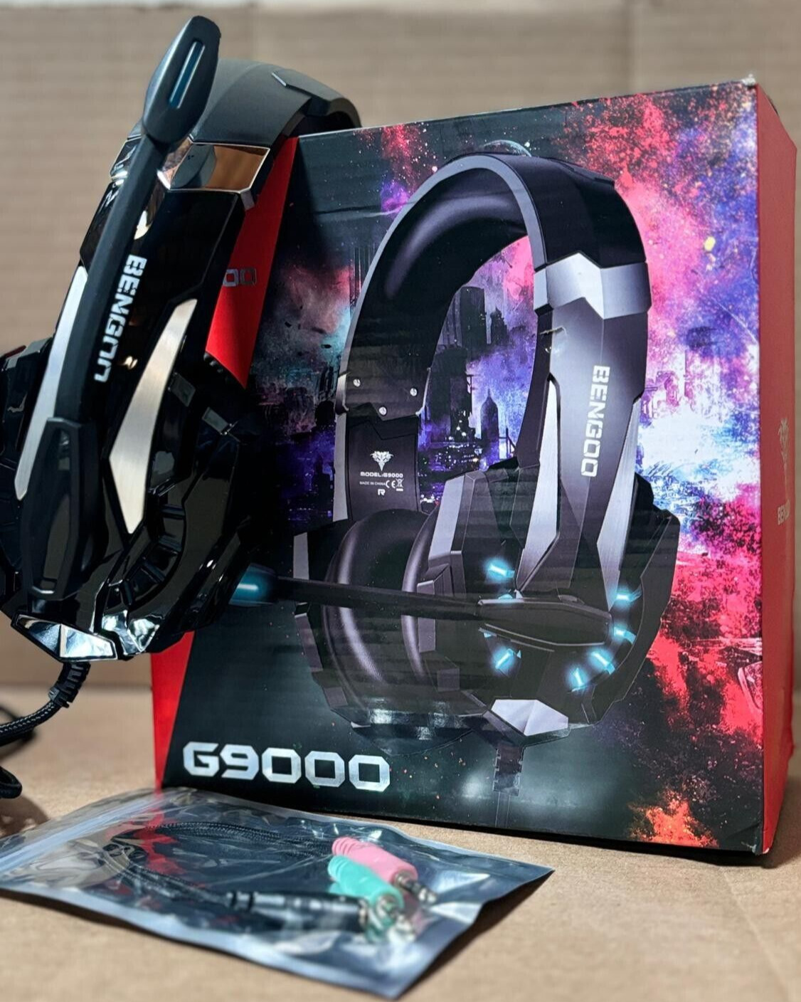 Bengoo G9000 Stereo Gaming Headset for Ps4 PC Xbox One Over Ear Black