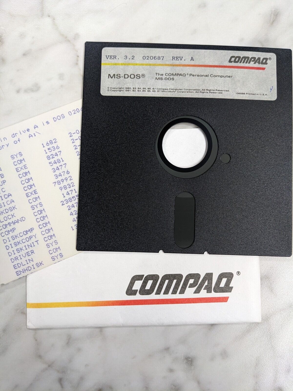 Compaq MS-DOS 020687 REV A PERSONAL COMPUTER SOFTWARE 1987 VINTAGE PC IBM DISK