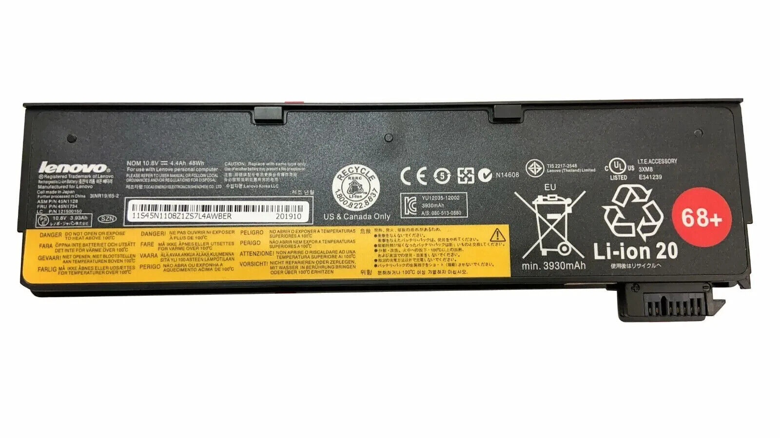 68+ 48WH OEM Genuine Battery for Lenovo Thinkpad X240 X250 X260 X270 T440 T440S