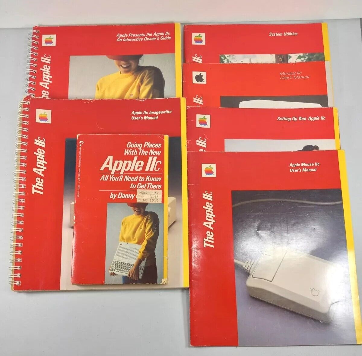 Apple IIc Manuals Set of 6 Users Owners Guide Utilities Book Vintage 1984