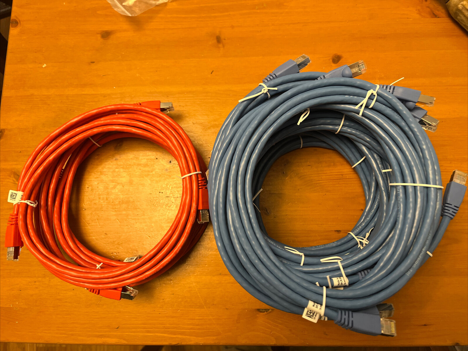 10 ft CAT6 Ethernet Patch Cable 10 feet Blue & Red lot of 15