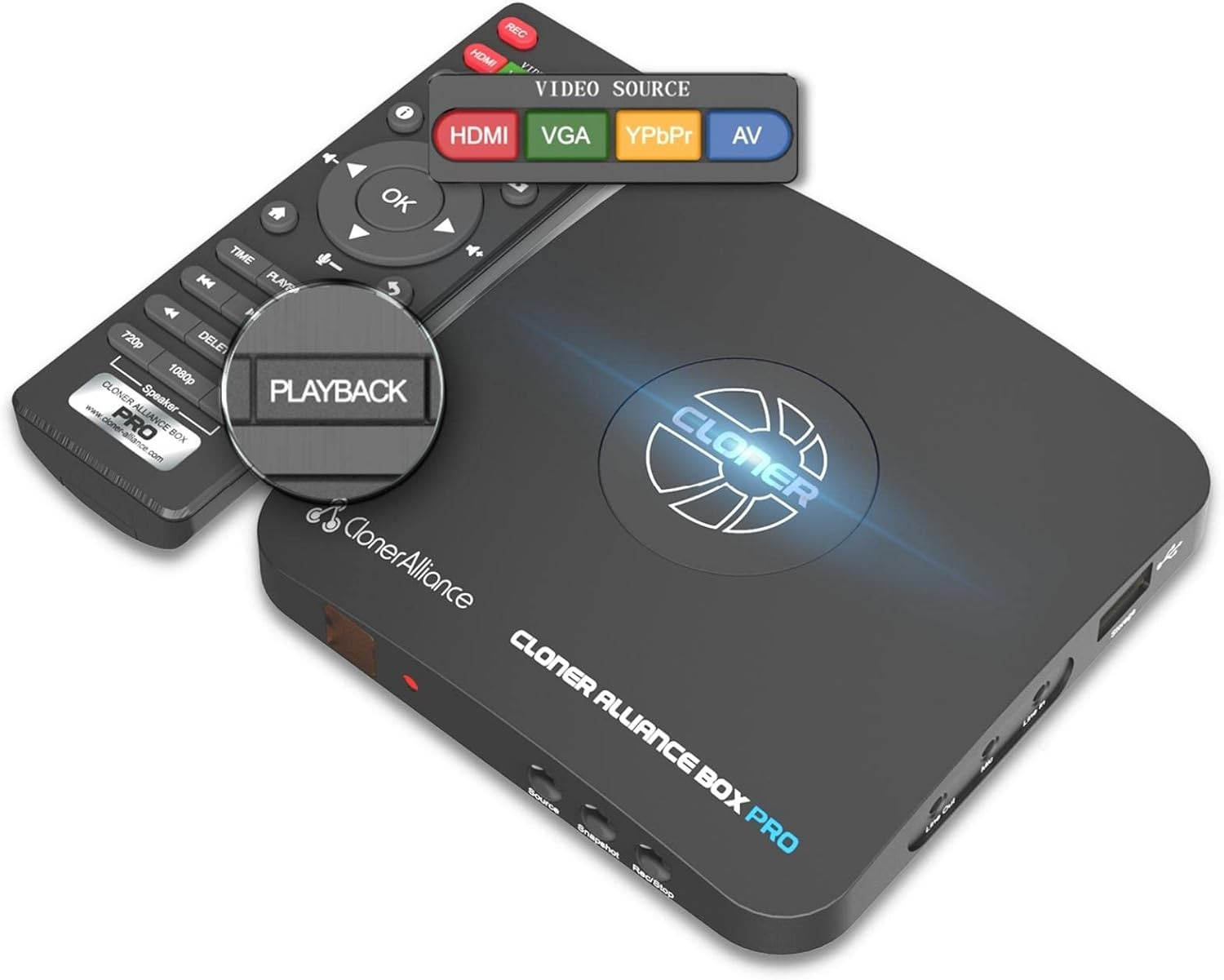 Video Recorder DVR HDMI Capture TV Playback RCA/YPBPR/VGA to Digital Converter