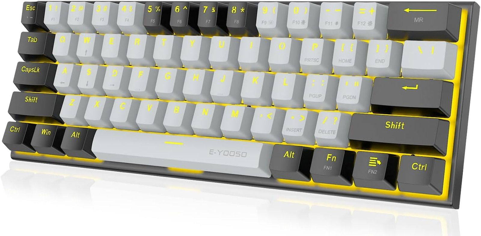 E-YOOSO 60% Mechanical Keyboard, Red Switches Mechanical Gaming Keyboard Wired w