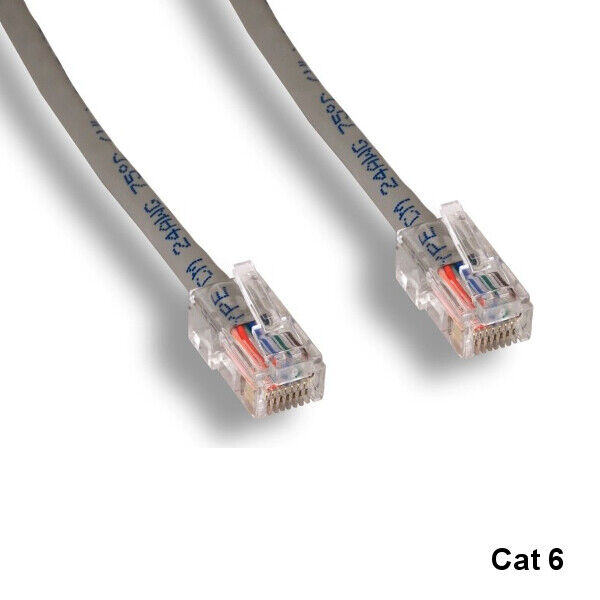 Kentek Gray 3ft Cat6 UTP Patch Cord No Boot 24AWG 550MHz Pure Copper Ethernet