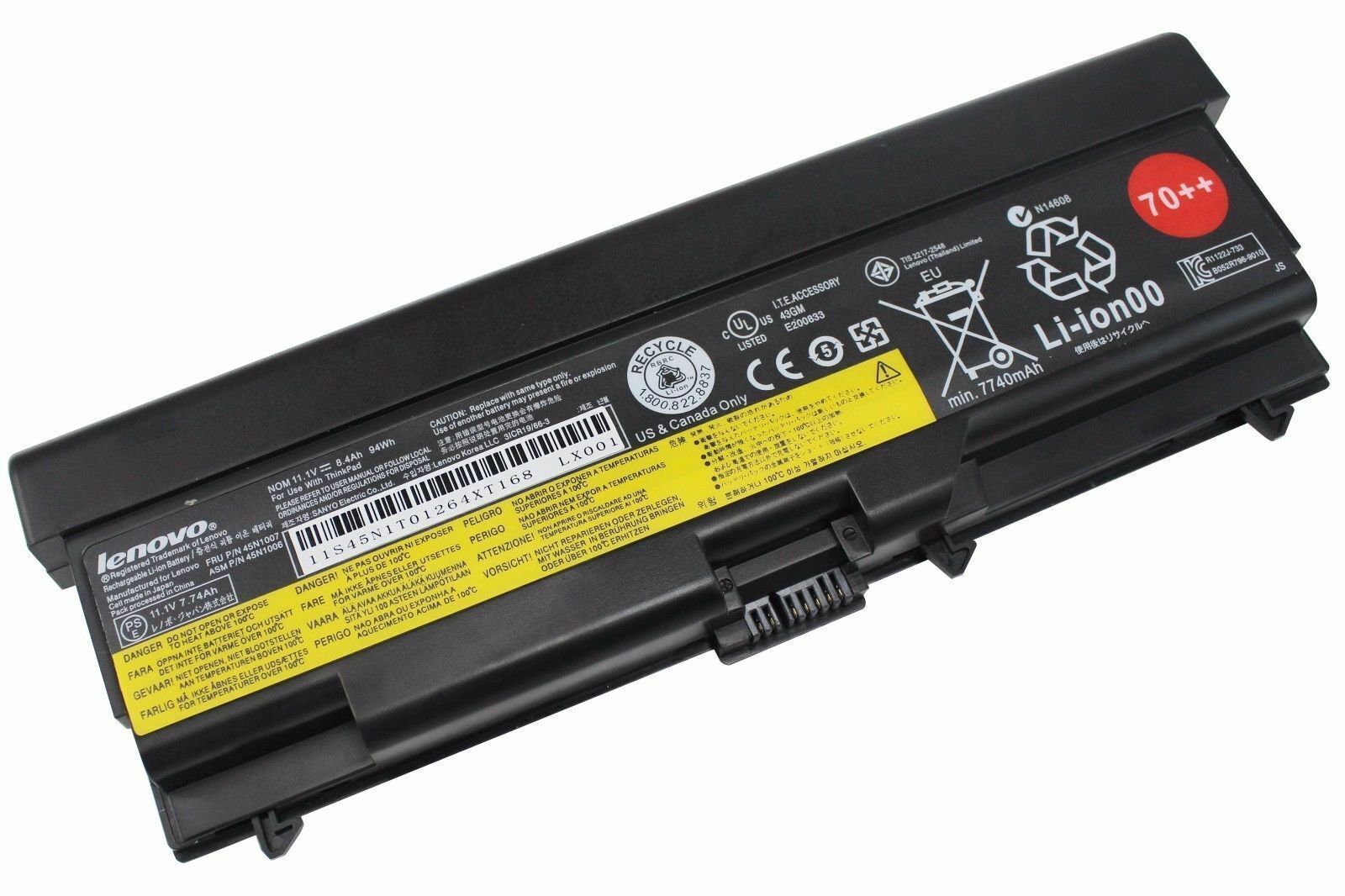 Genuine Battery 45N1001 Lenovo ThinkPad L520 L410 T430 T530 W530 L430 9Cell 94Wh