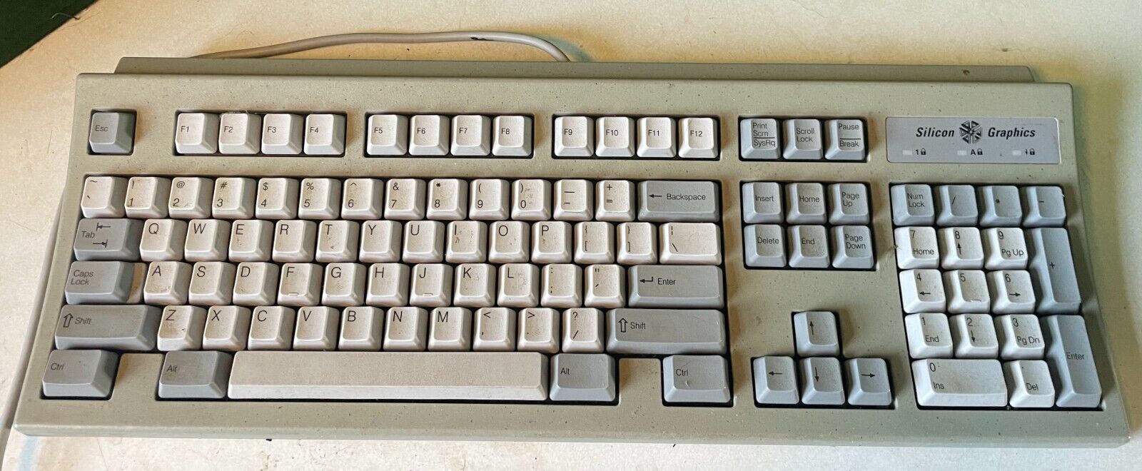 Vintage SGI Silicon Graphics RT6856T Keyboard, 062-0002-001,121472-101 B,Granite