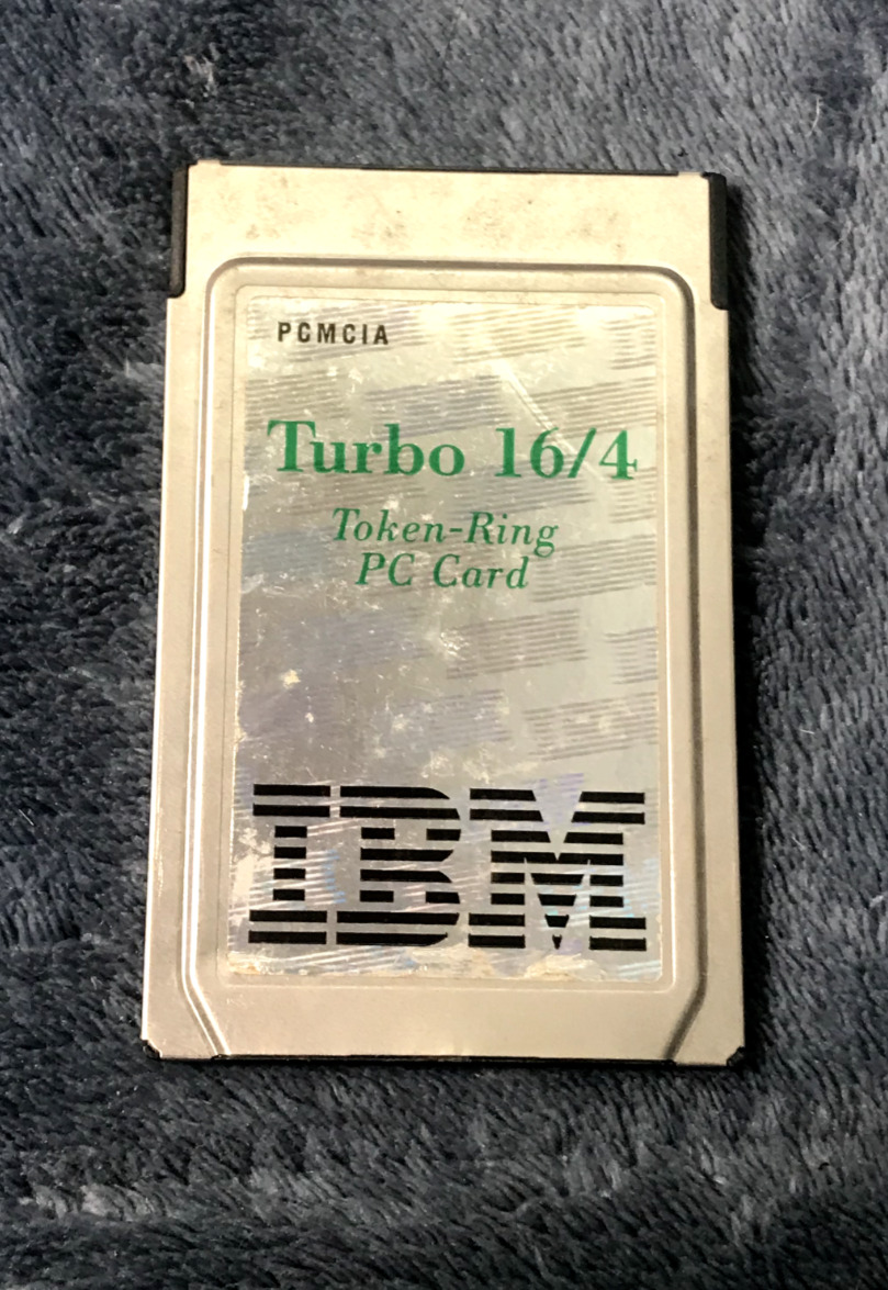 Vintage IBM PCMCIA Turbo 16/4 Token Ring PC Card Credit Card Adapter - Untested