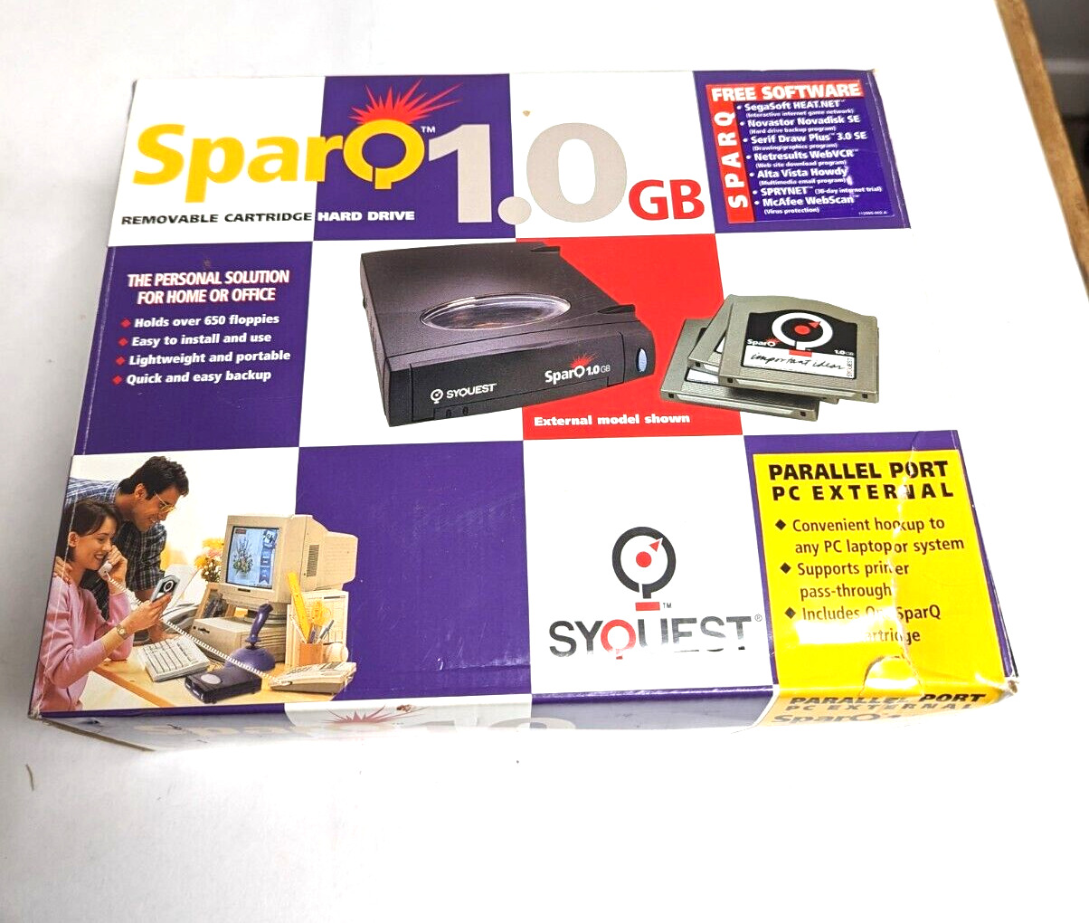 Vintage SyQuest SparQ 1.0 GB External Parallel Port - Vintage