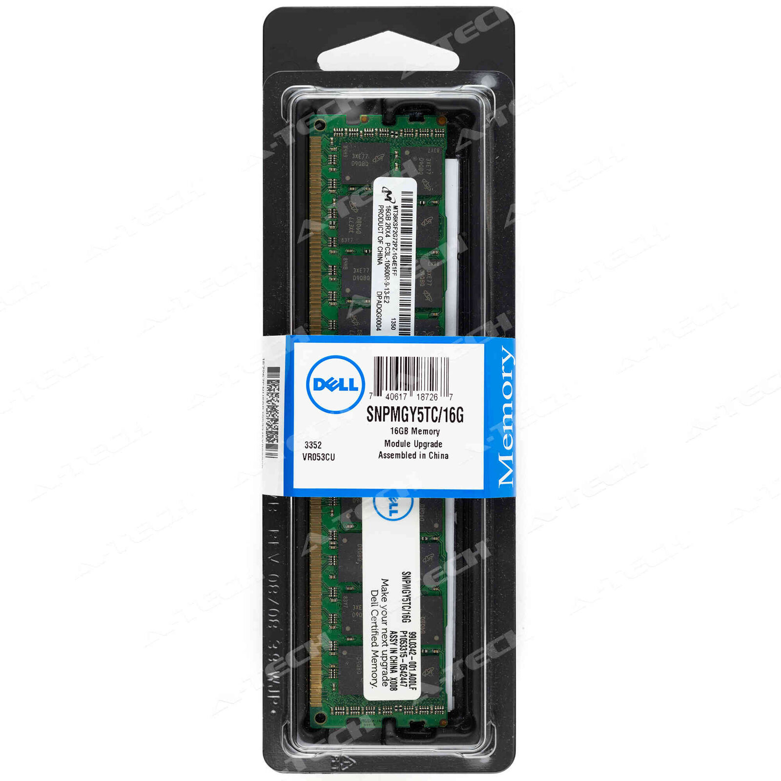 Dell 16GB DDR3 PC3-10600R RDIMM SNPMGY5TC/16G A6996789 Factory Sealed Memory RAM