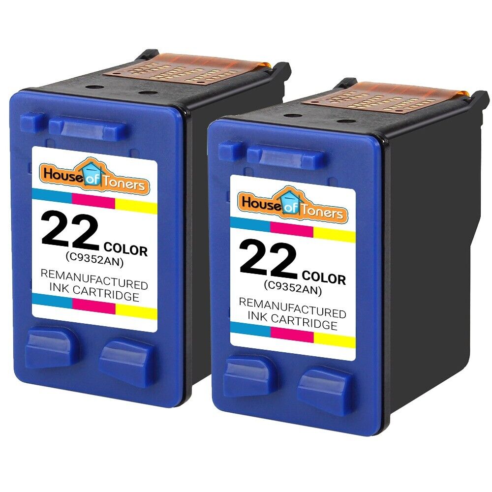 2PK Color #22 Ink Cartridge for HP Deskjet D2320 D2330 D2345 D2360 D2430