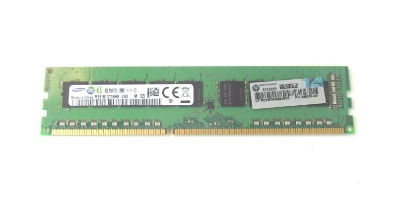 HP 669324-B21 669239-081 684035-001 8GB DDR3 PC3-12800 Unbuffered ECC Memory