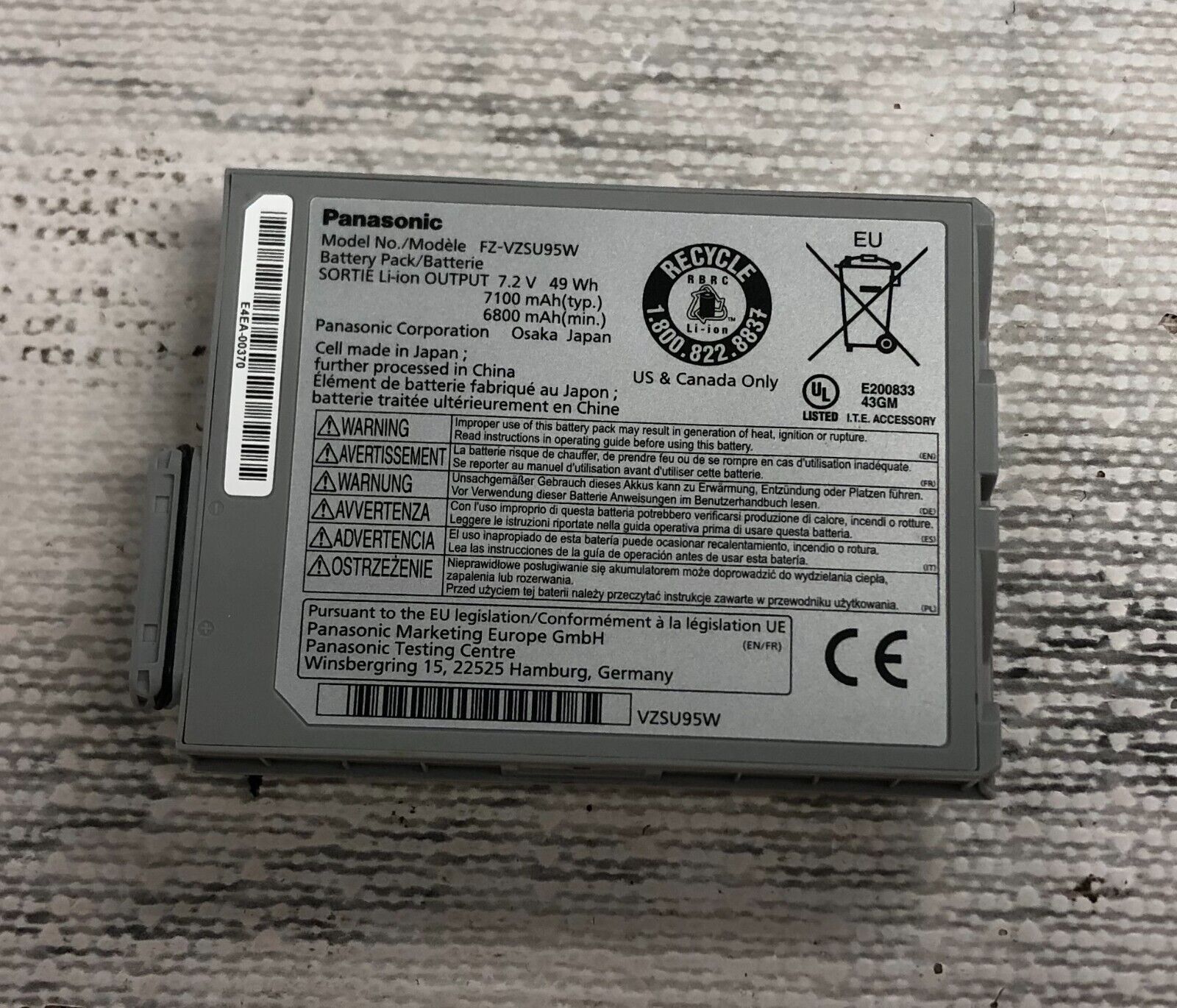 **OEM Panasonic Toughpad Battery FZ-VZSU95W Tablet FZ-M1 49Wh 7100mAh 7.2V