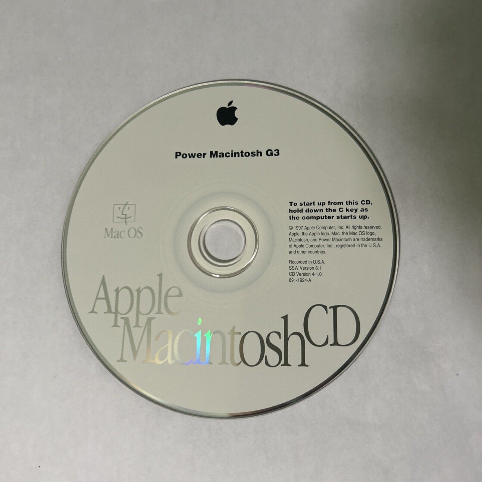 Vintage Apple Power Macintosh G3; Operating System CD 8.1 VG 