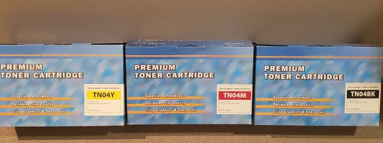 Brother Compatible Premium Toner Cartridge 3 set TN04Y, TN04M, TN04BK - NEW