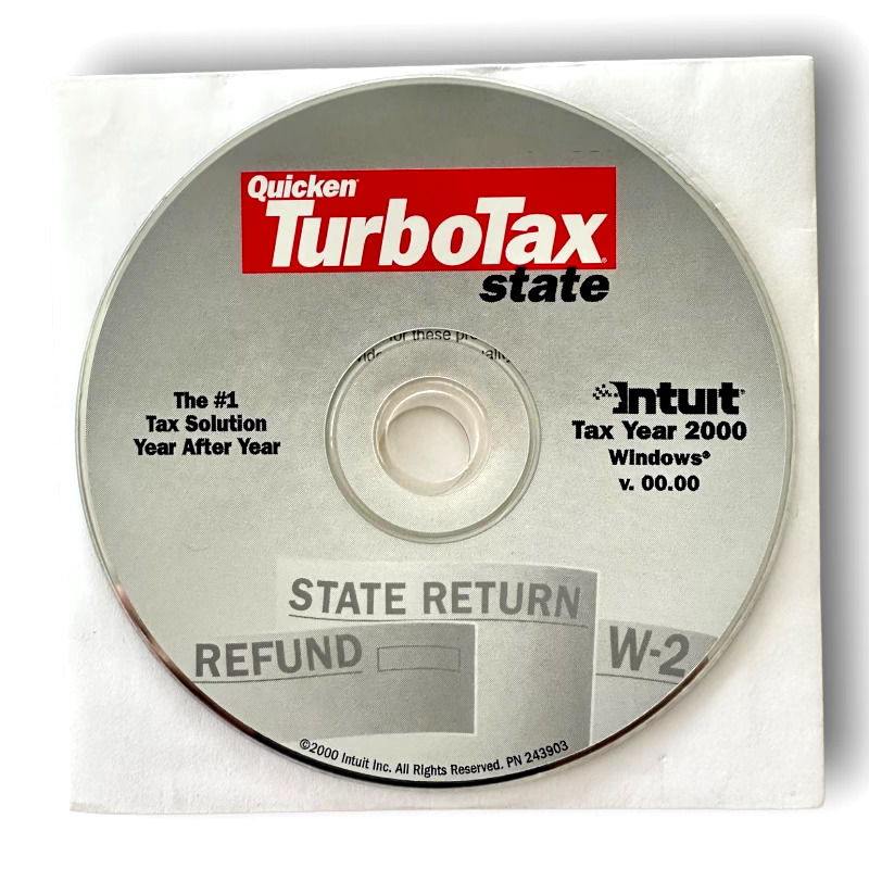 Intuit Quicken TurboTax State Tax Year 2000 for Windows State Return Refund W-2