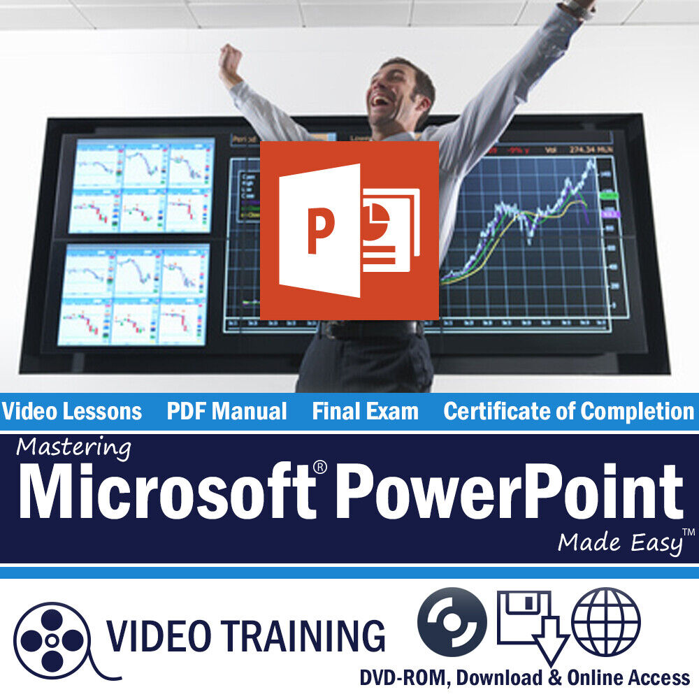 Learn Microsoft POWERPOINT 2016 & 2013 Training Tutorial DVD-ROM Course 6 Hours