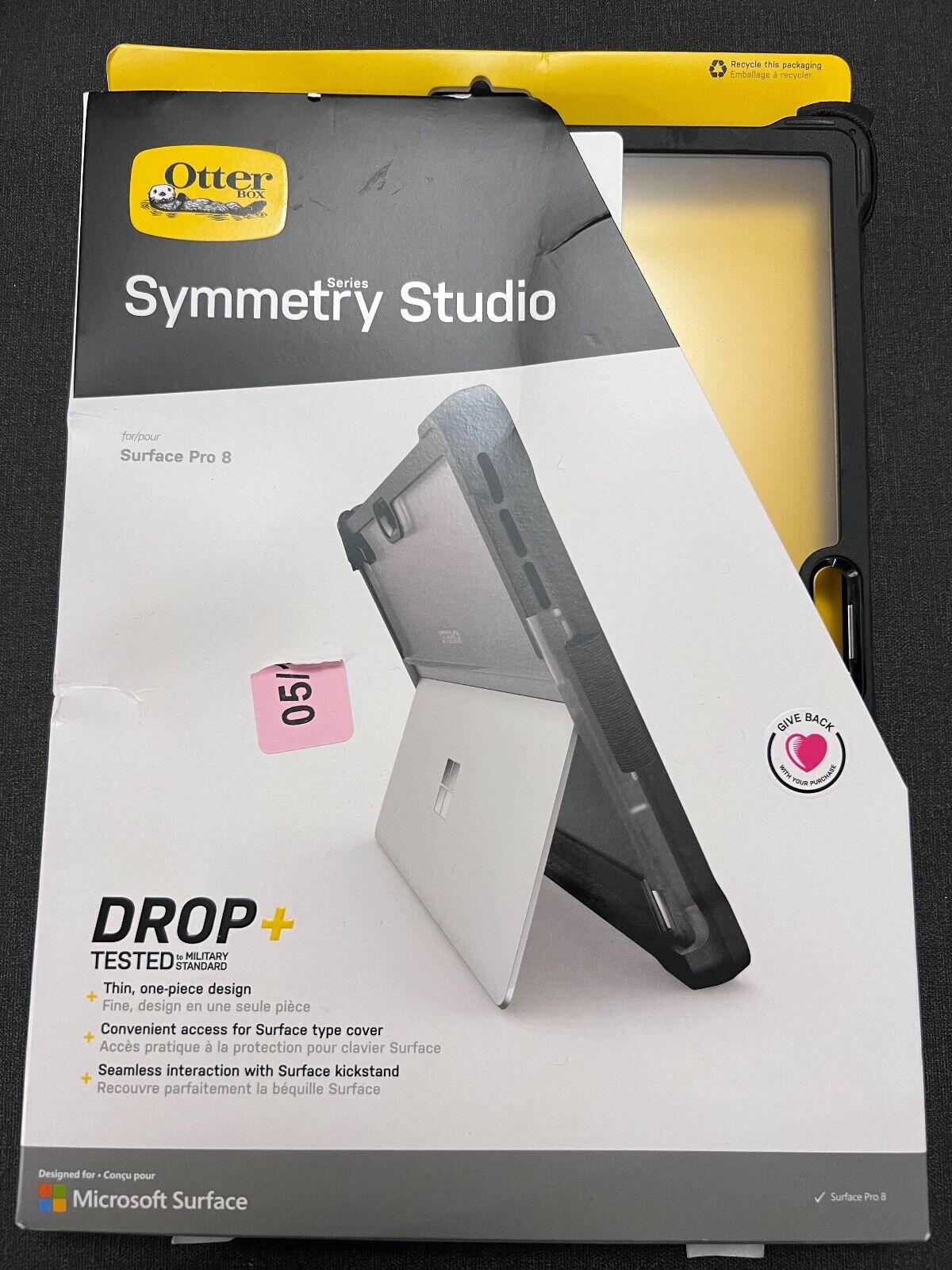 OtterBox Symmetry Studio Series Case for Microsoft Surface Pro 8 - Black Crystal