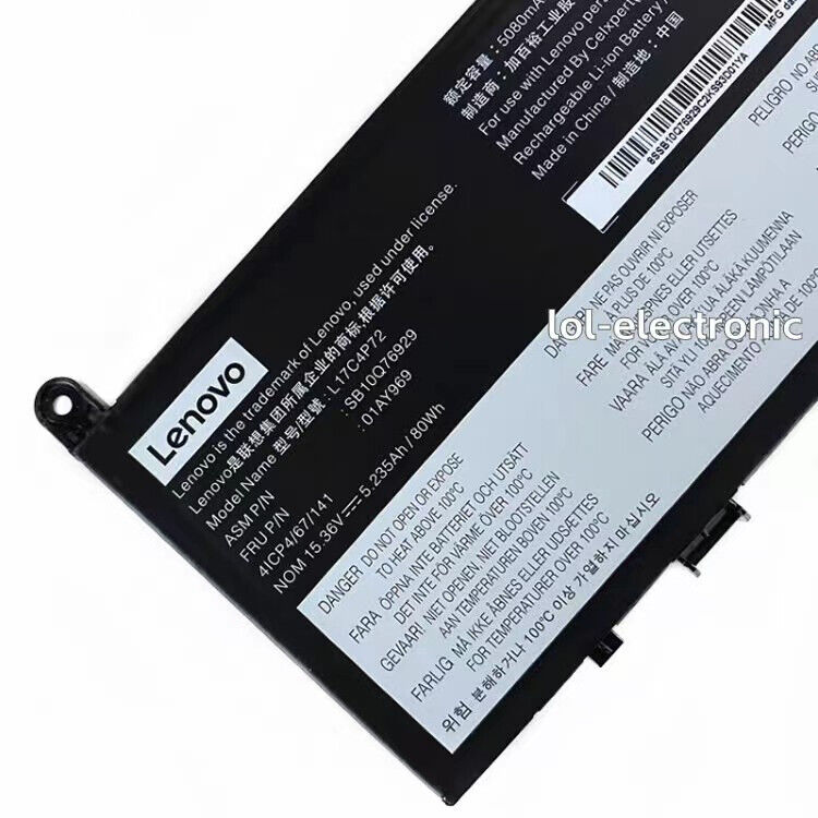 Genuine 01AY969 L17C4P72 Battery for Lenovo ThinkPad P1 X1 Extreme L17M4P72 80Wh
