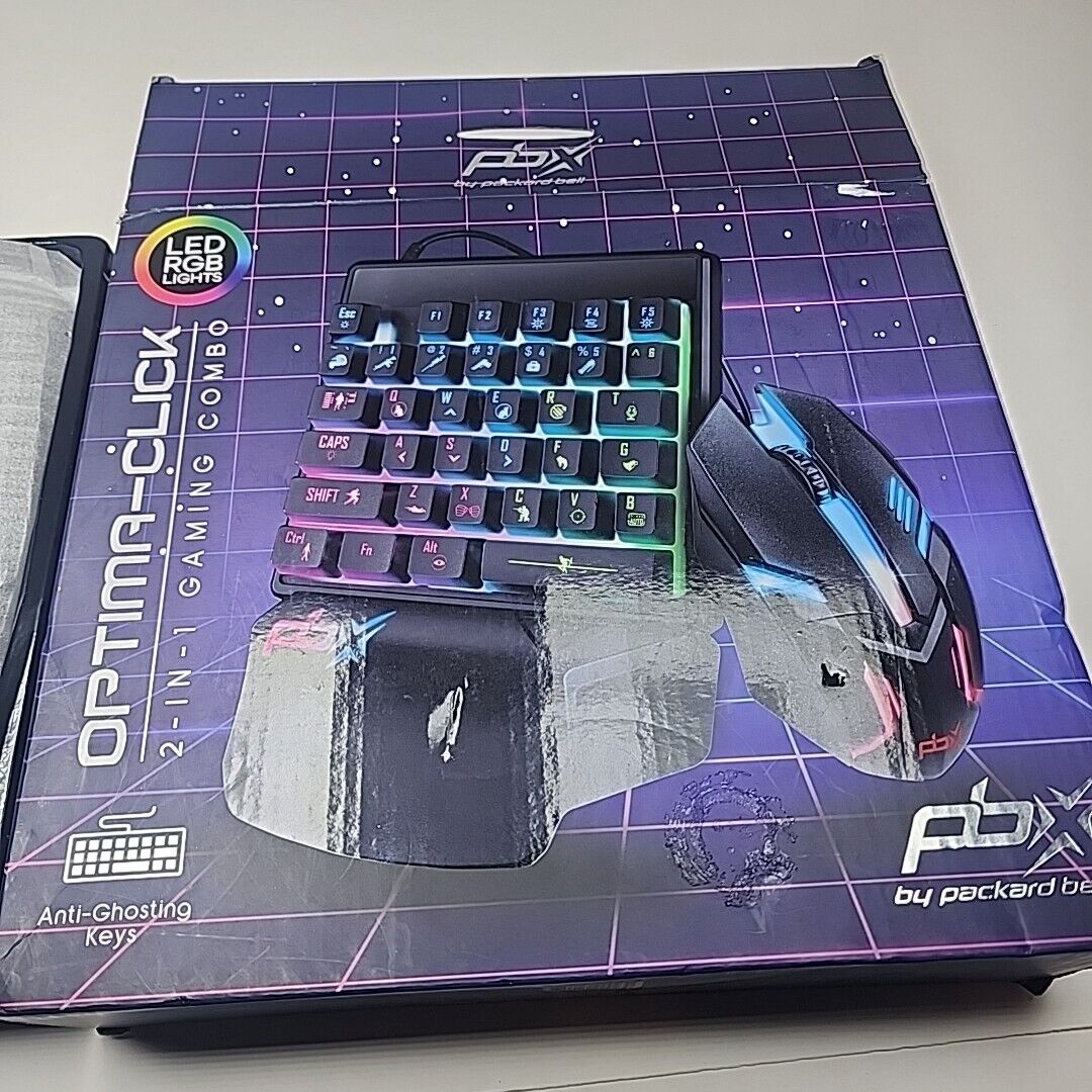 pbx One Handed Gaming Keyboard & Mouse 35 Keys PUBG Gaming RGB LIGHTS UP 