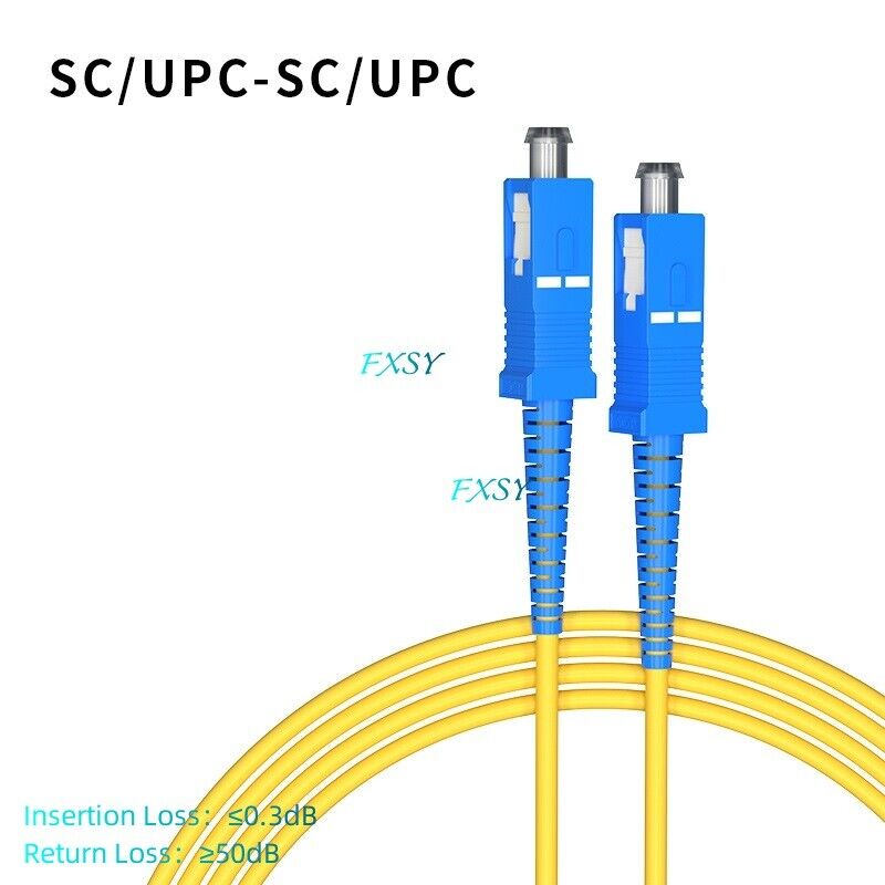 20m 30m 40m 50m 100m SC/UPC to SC/UPC Single Mode Simplex Fiber Optic Patch Cord