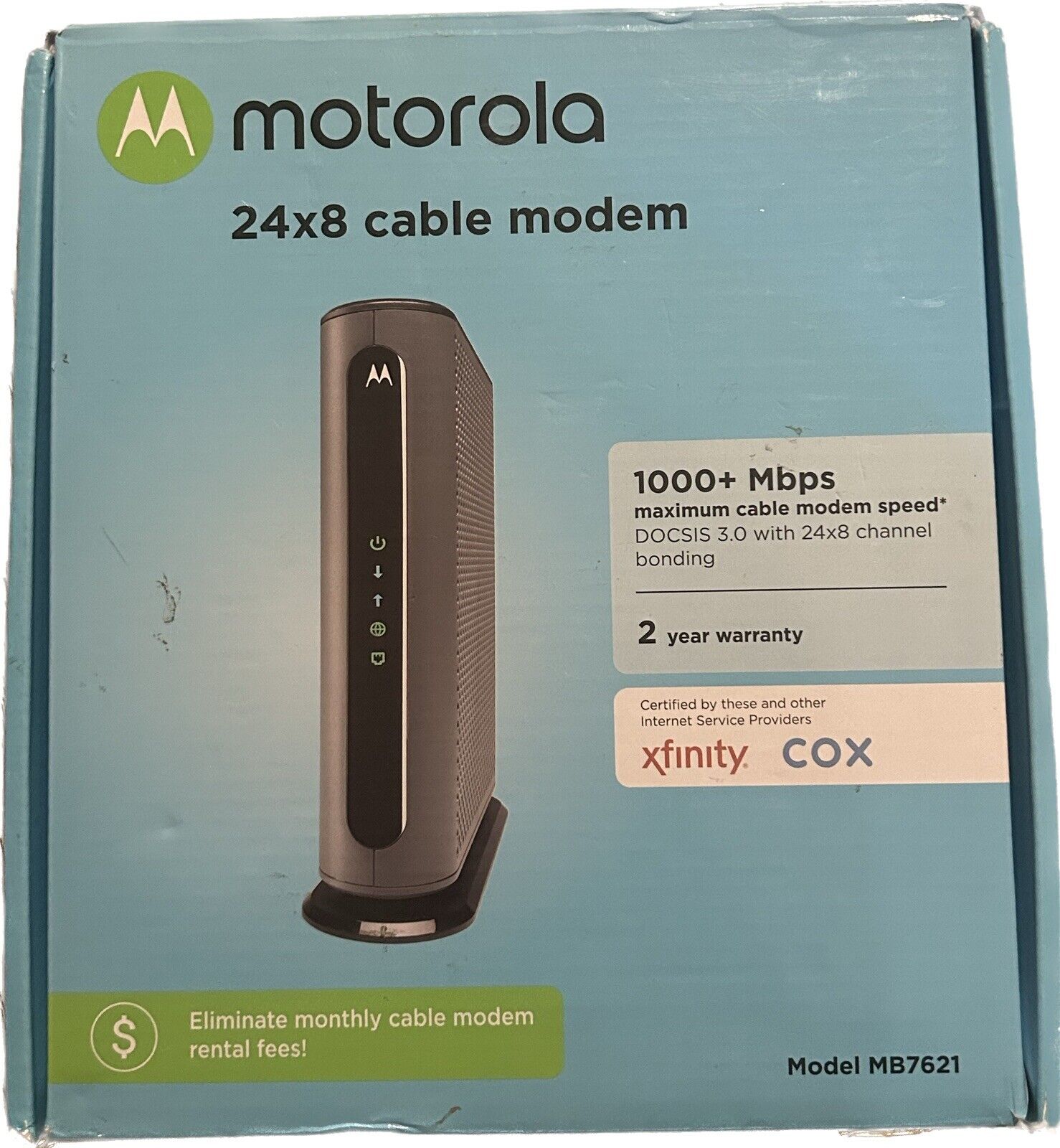 Motorola MB7621 Cable Modem 24x8 DOCSIS 3.0 New Open Box