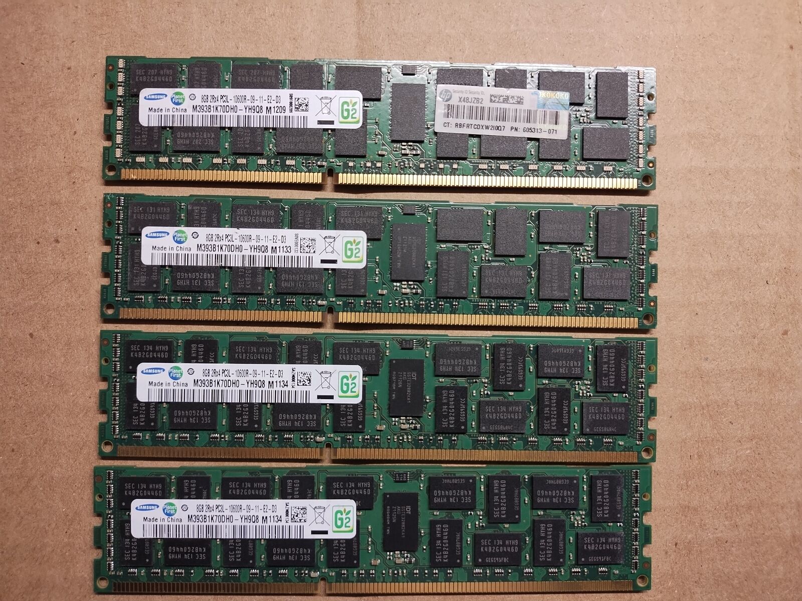 SAMSUNG 4X8GB M393B1K70DH0-YH9Q8 DDR3L 1333 RDIMM PC3L-10600R MEMORY RAM I5-1(1)