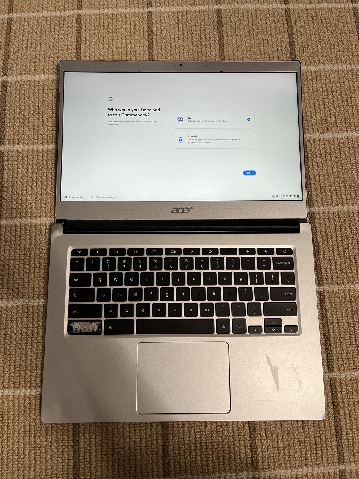 Acer Chromebook 514, CB514-1H-C0FF, Intel Celeron N3350, 14\