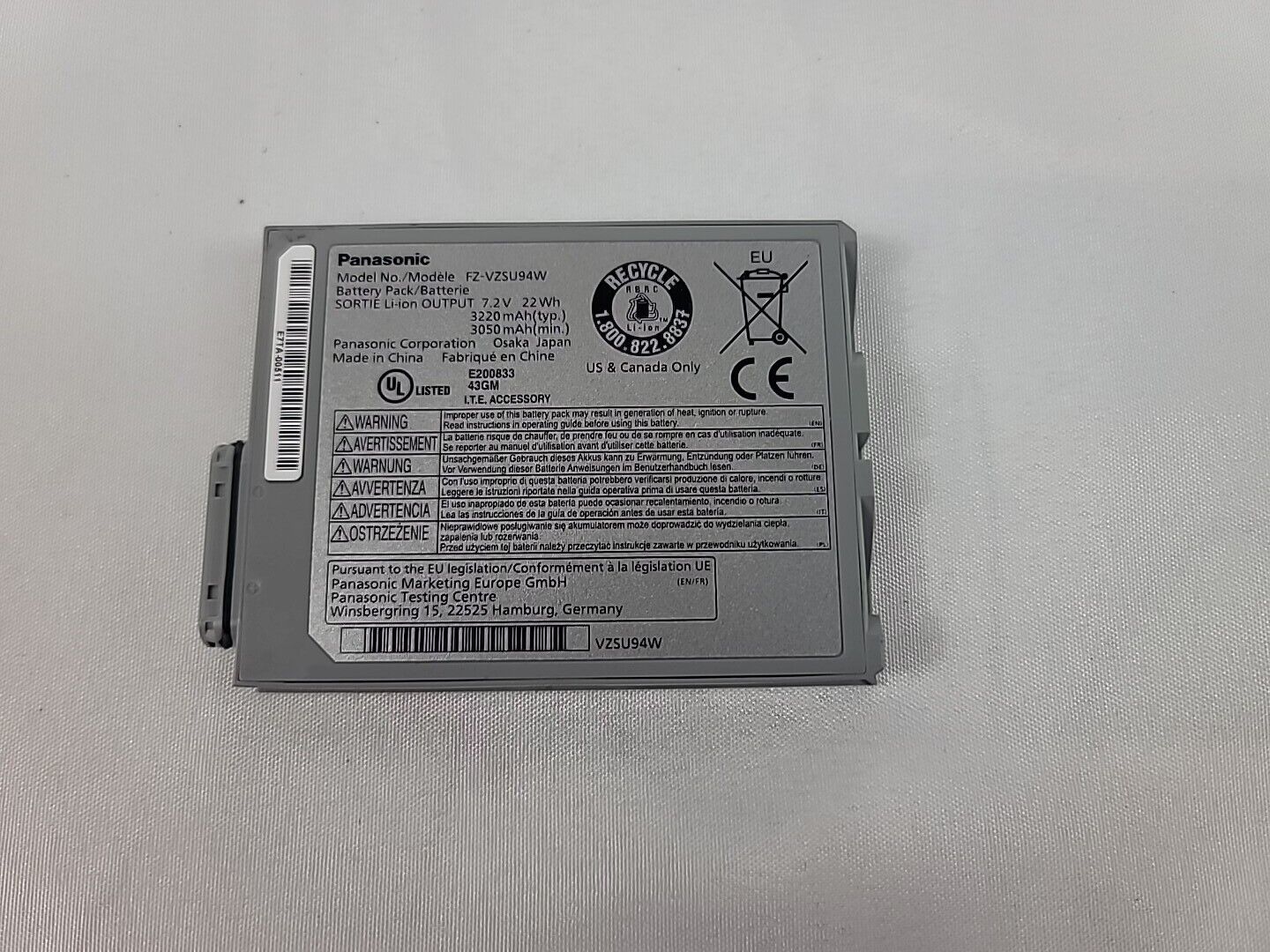 Panasonic FZ-VZSU94W Toughpad Battery FZ-B2,FZ-M1 Tablets New Genuine